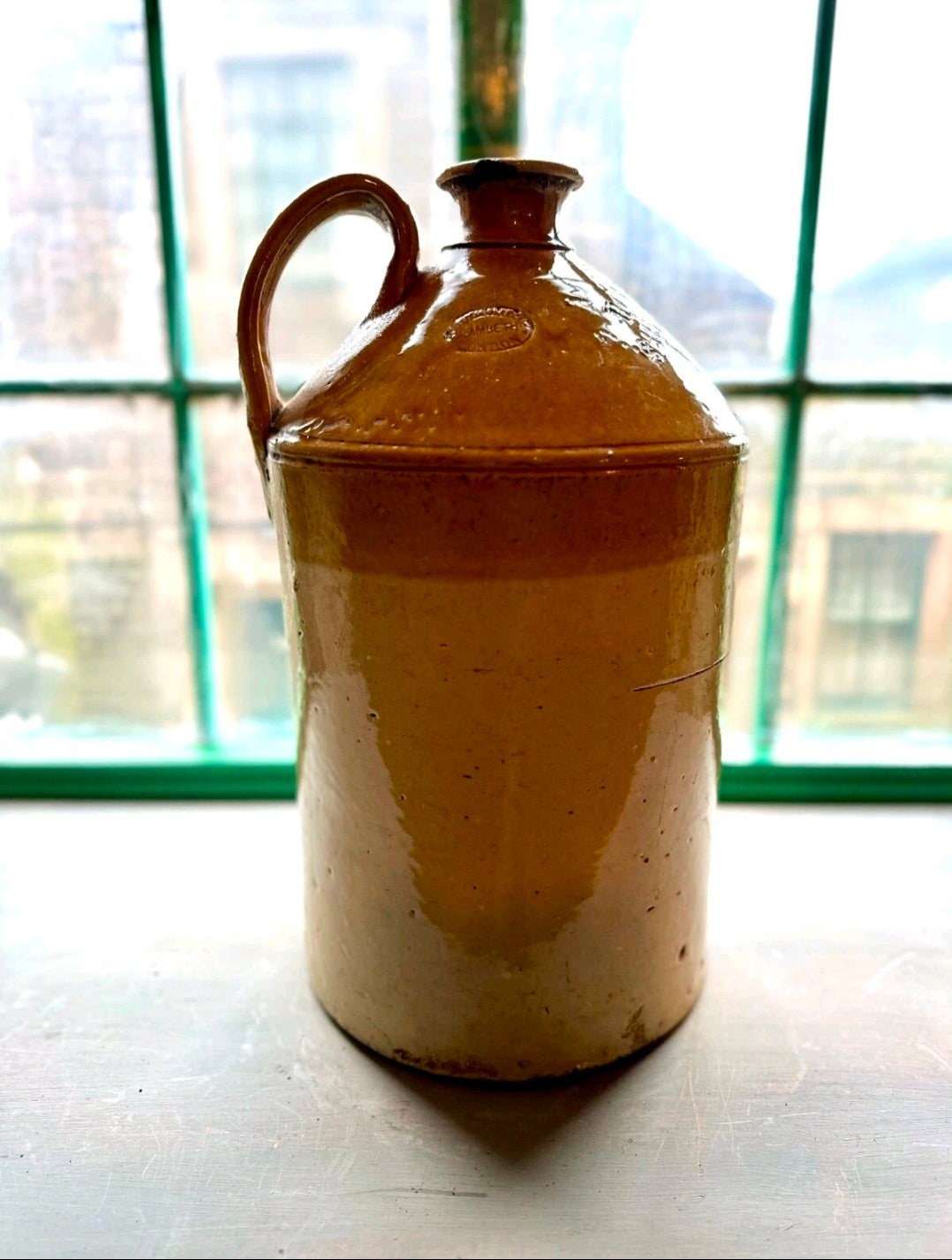 Antique Stoneware Flagons. 19th Century. Collectible, Decorative,Flower Vase