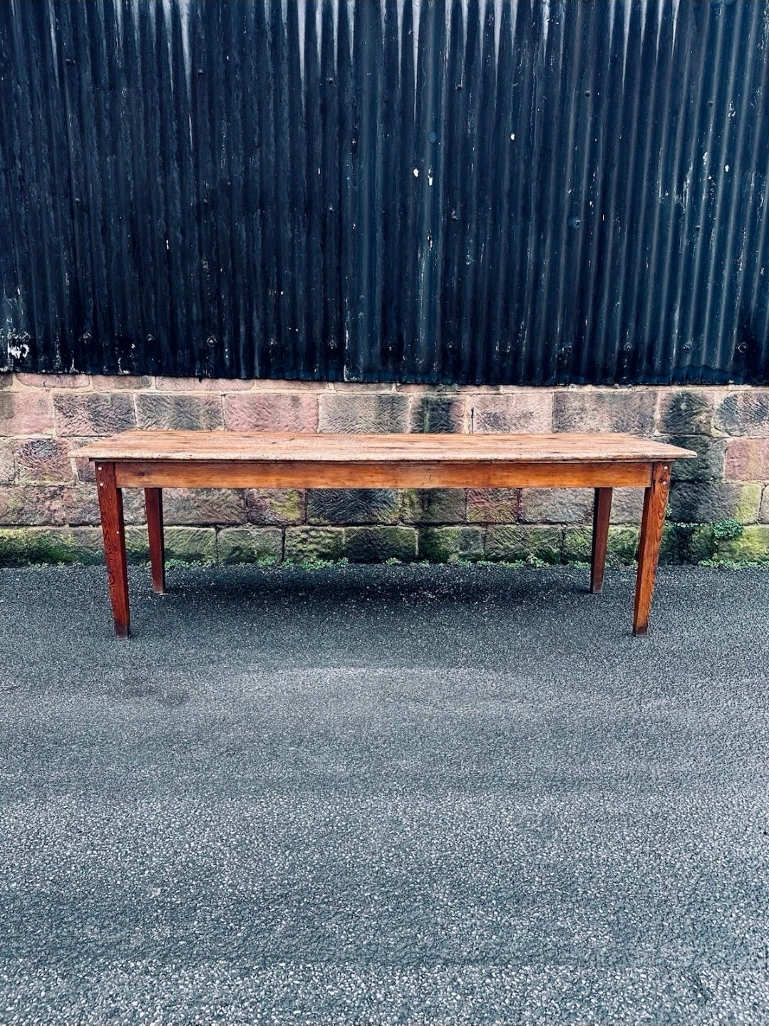 Extra Large Victorian Farmhouse Scrub Top Pine Estate Made Kitchen Table C1880.