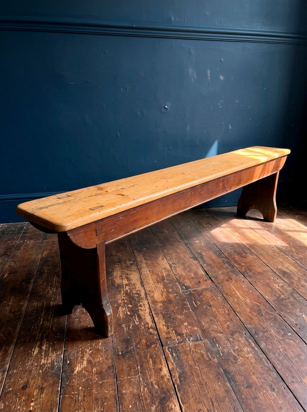Antique Victorian Rustic Pine Bench, Church Bench, Dining Bench, Hallway