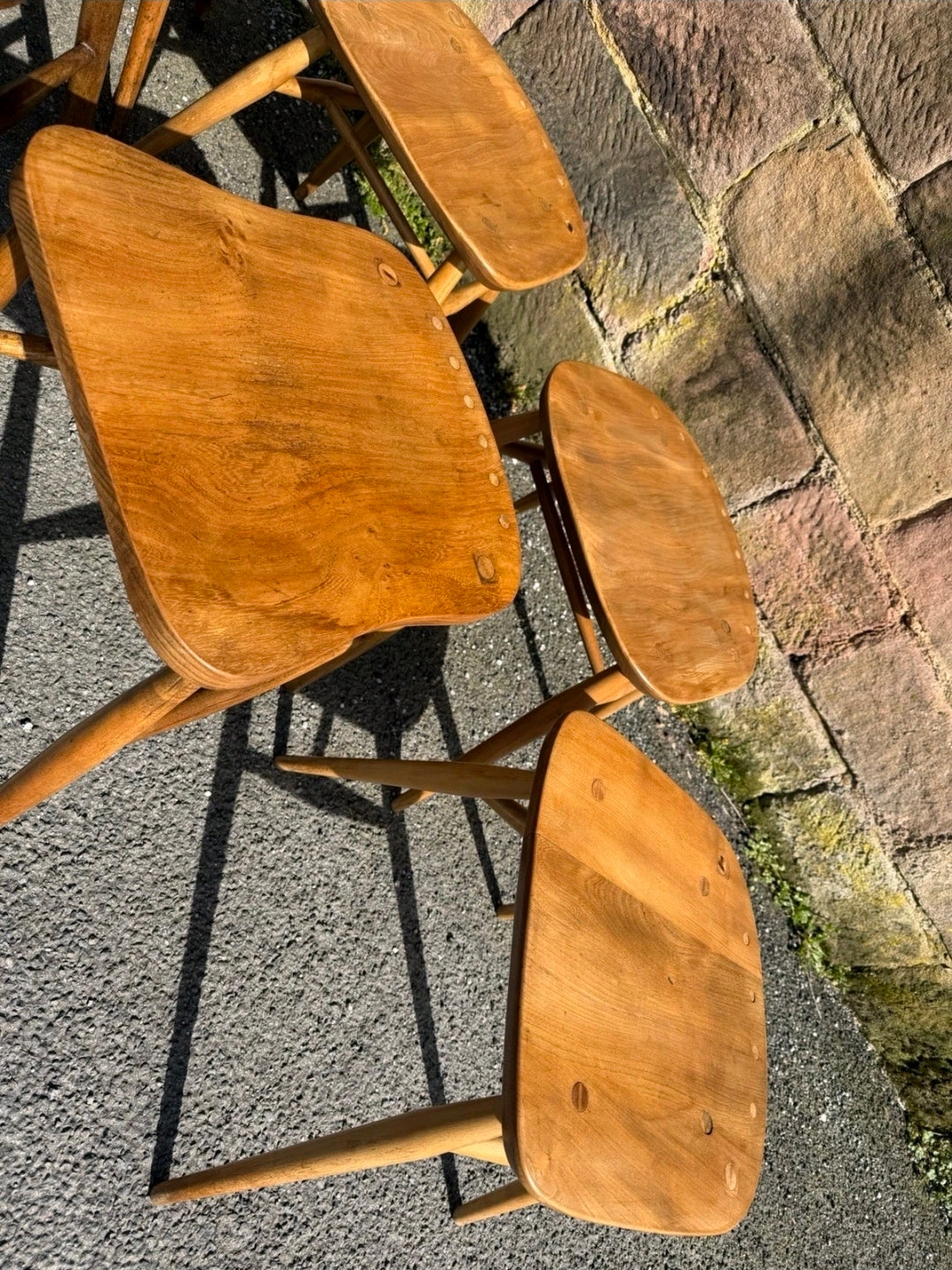 Mid Century Ercol Elm & Beech Stools, Various Styles, Waxed Finish