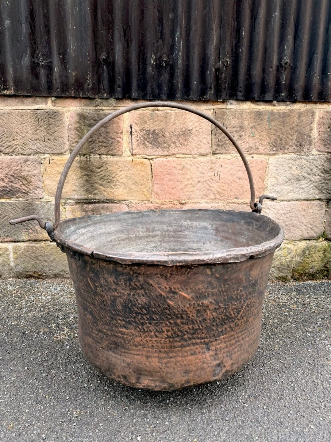 Antique Large Italian Copper Cauldron c1880.Garden Planter,Statement Ice Bucket