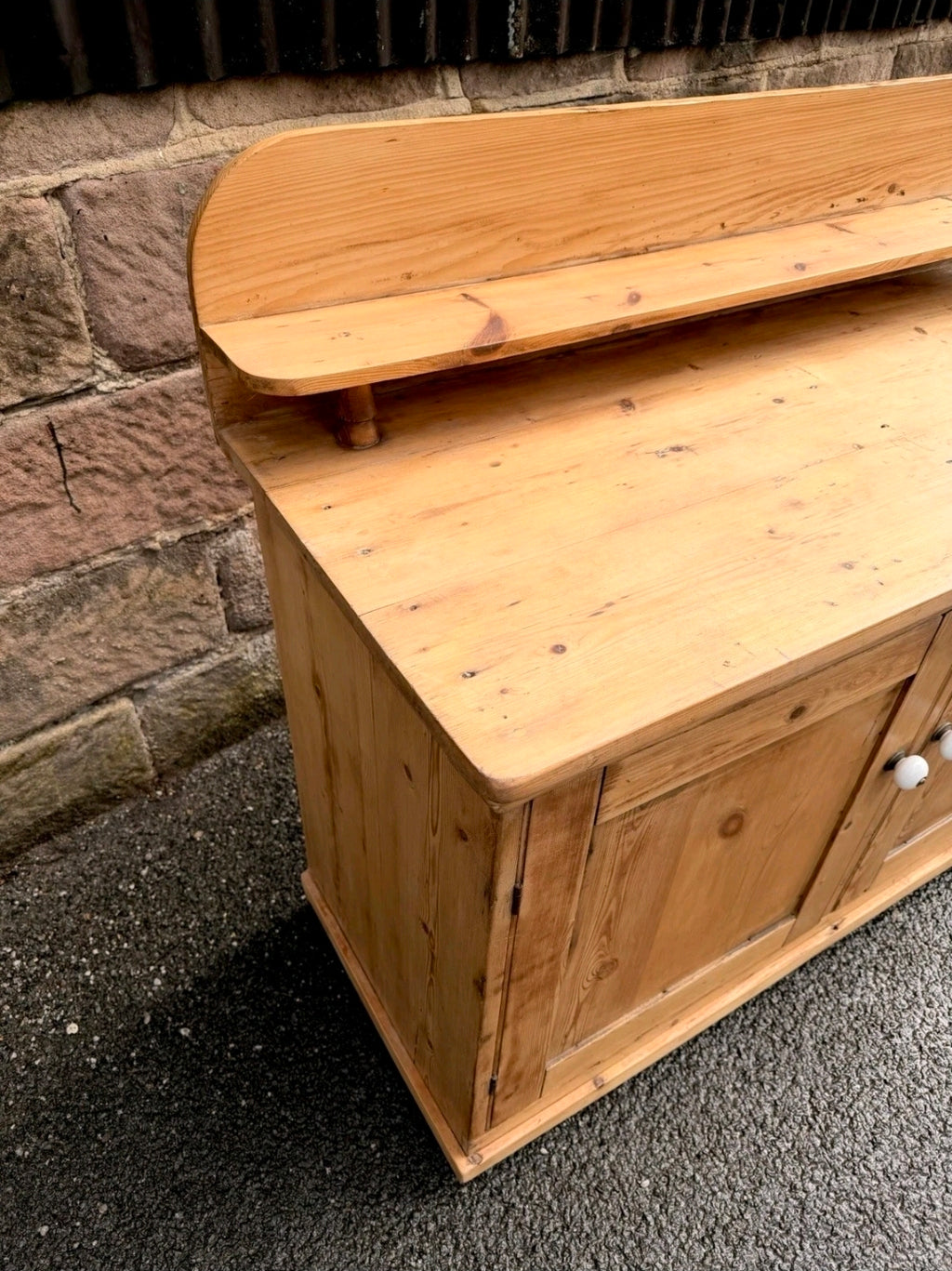 Victorian Antique Pine Chiffonier Side Board, Cupboard Console, Kitchen