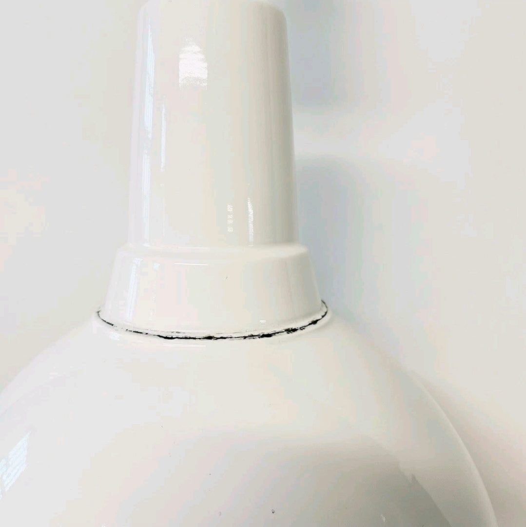 Original 1950s Industrial Benjamin Enamel Pendant Light, Kitchen, Feature, White