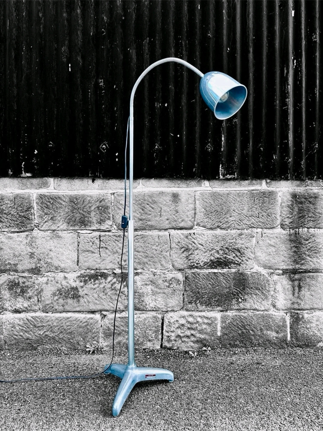 Vintage Medical 1960s Stainless Steel Adjustable Lamp. Italian INAM, Original