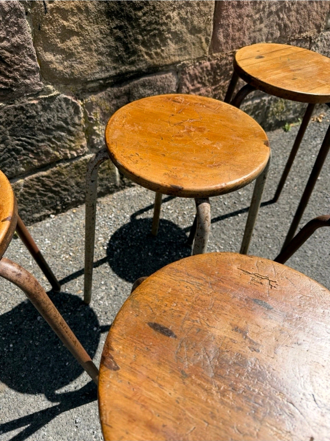 Vintage 1950s Art School/lab Stools. Original, Industrial, Bedside, Lamp Table