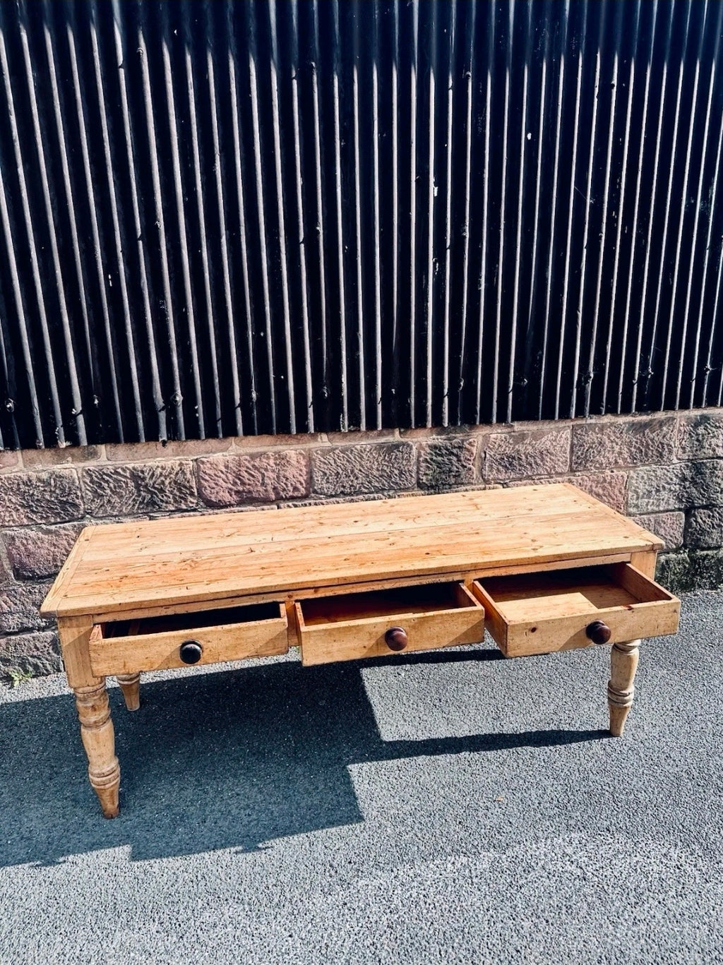 Antique Victorian Pine Farmhouse Table, Dining/ Prep, Country House, 3 Drawer