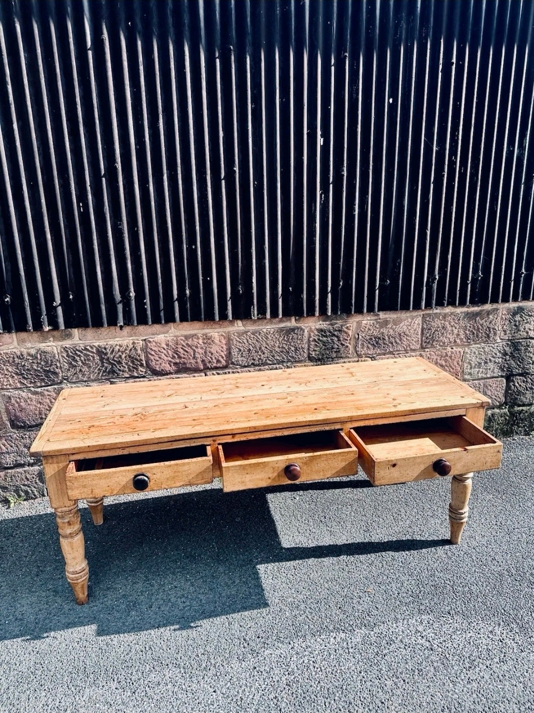 Antique Victorian Pine Farmhouse Table, Dining/ Prep, Country House, 3 Drawer