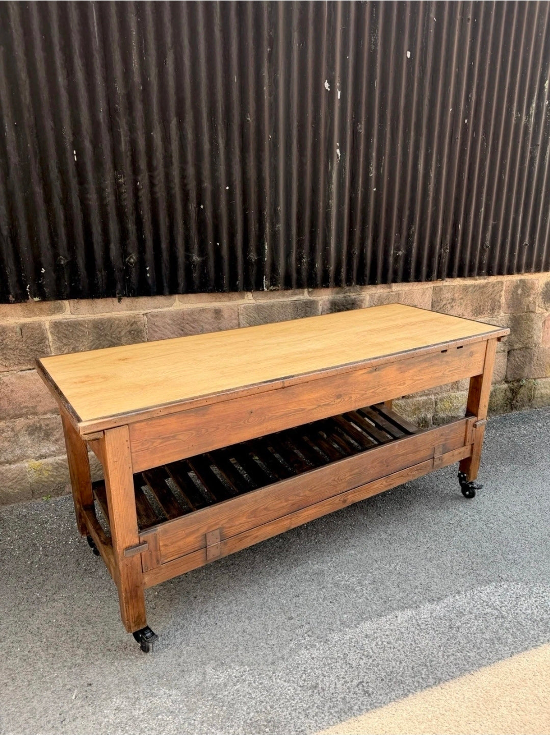 Vintage Industrial Drapers/Textile Mill Table. 1930’s, Kitchen Island, Original