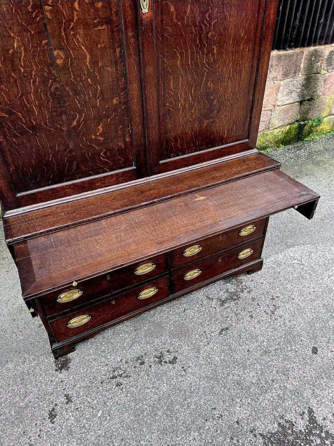 Antique George III Estate Office Cabinet. Oak, c1810, Country House, Storage