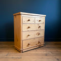 Antique Victorian Pine Chest Of Drawers, Original, 2 Over 3 Drawers, Bedroom