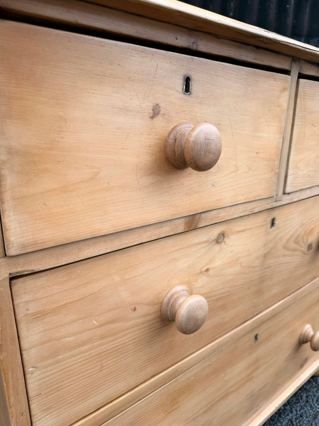 Victorian Stripped Pine Chest Of Drawers 2 Over 2 - Antique Country Farmhouse