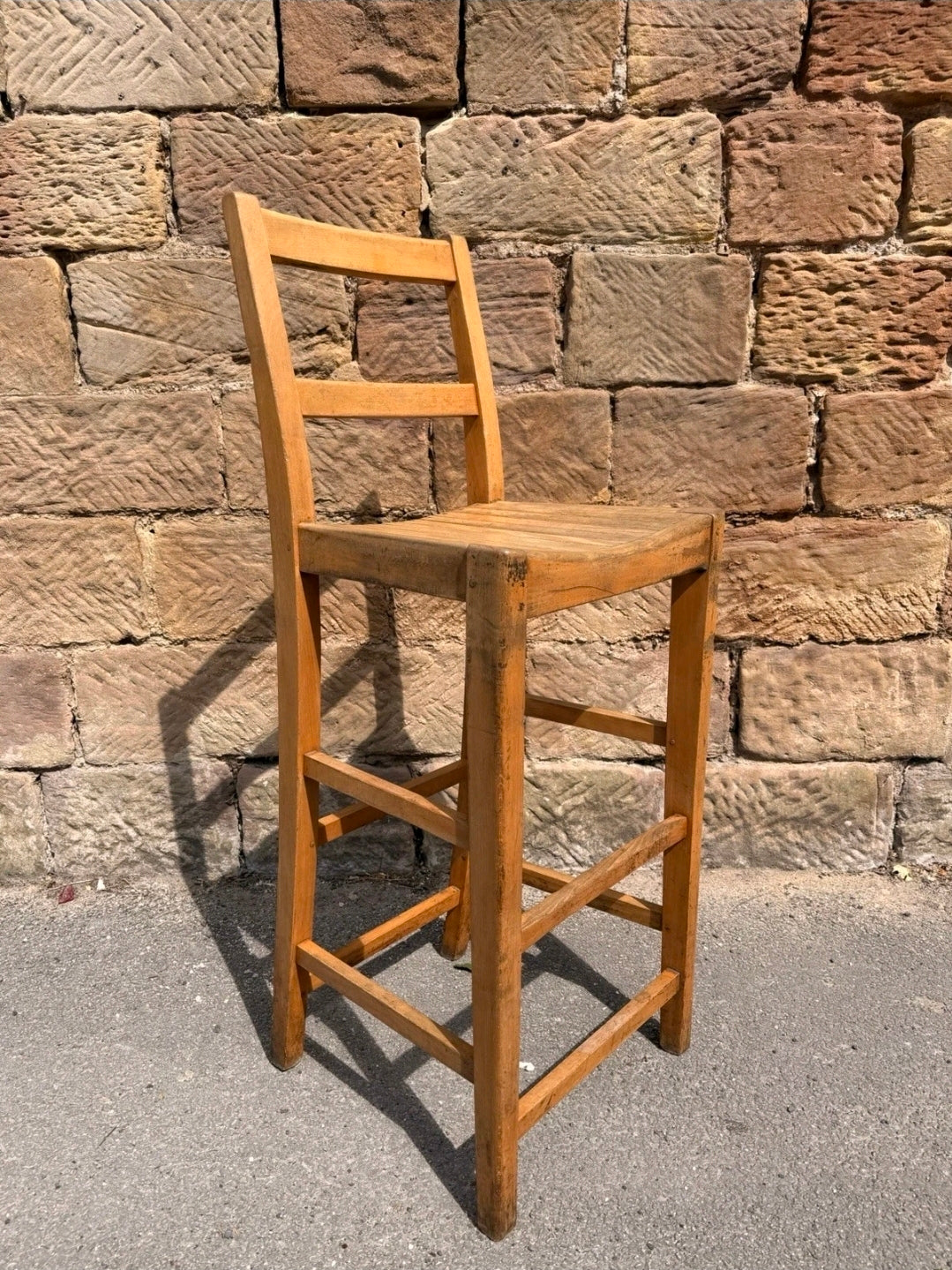 Vintage Beech High Stool, School Lab Chair, Kitchen, Accent Chair, Artist Chair