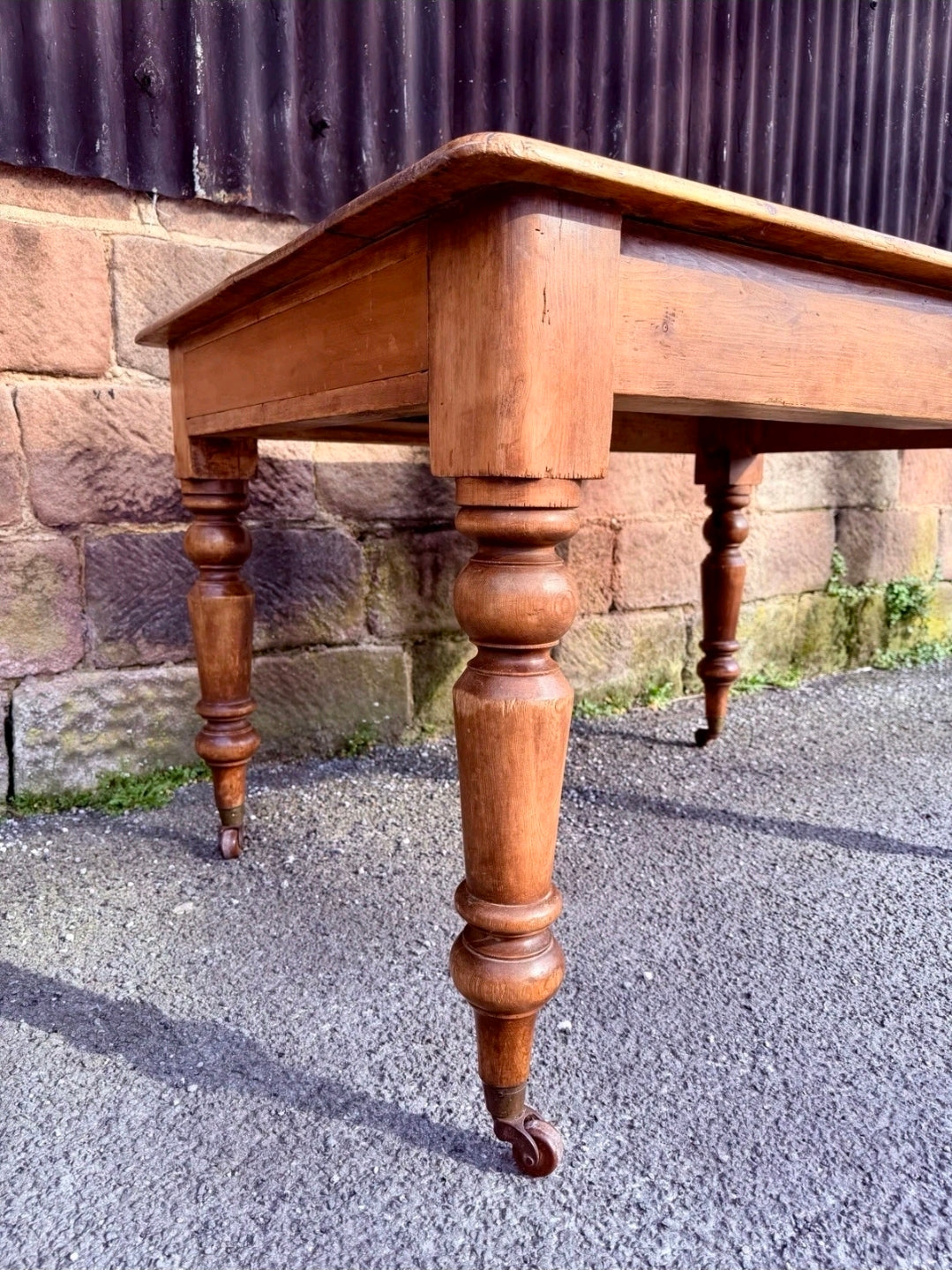 Victorian Farmhouse Scrub Top Pine Dining Table C1880. Country, Kitchen, Rustic
