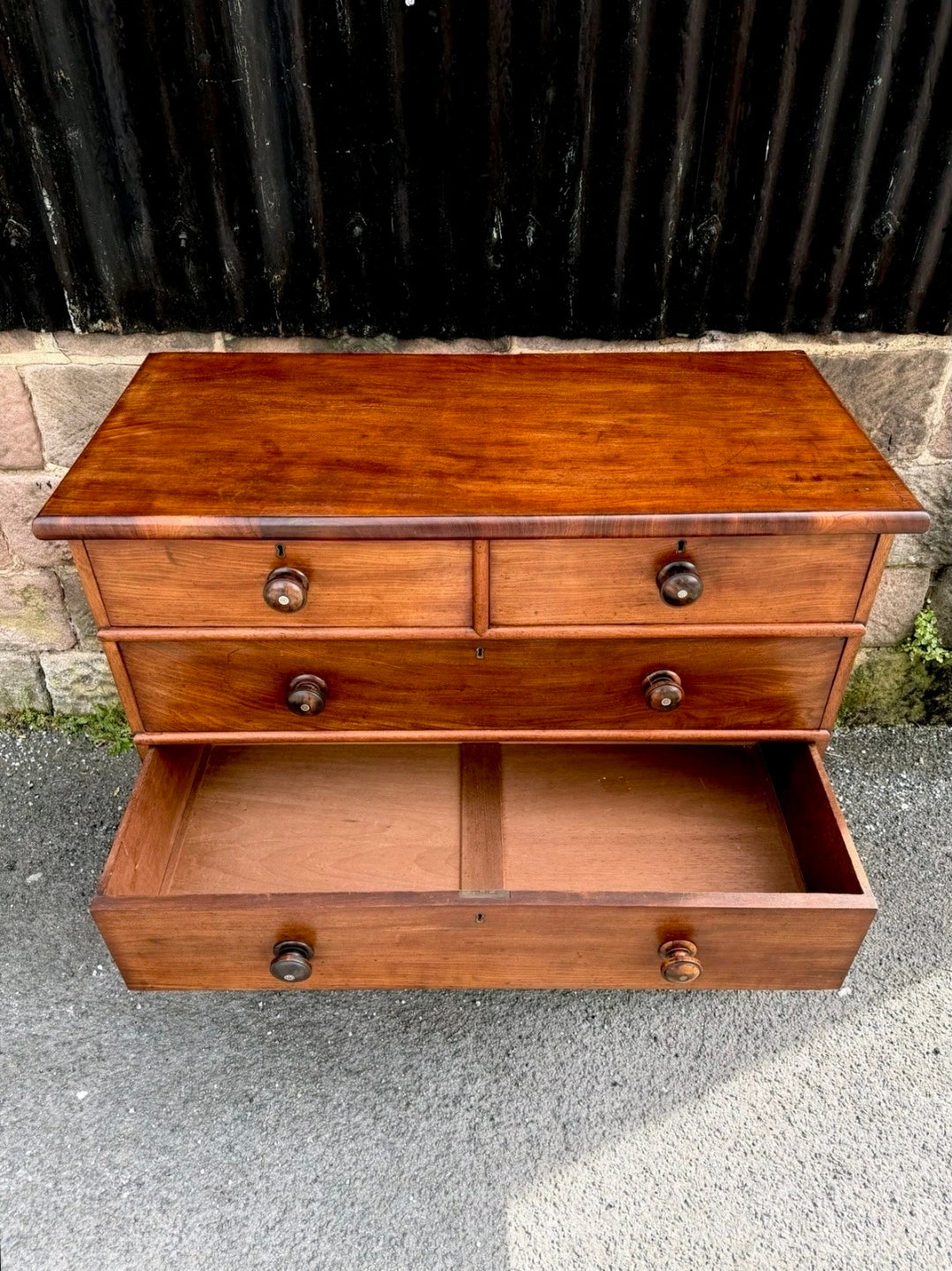 Antique Mahogany Chest Of Drawers, Victorian Original, 5 Drawers, Bedroom