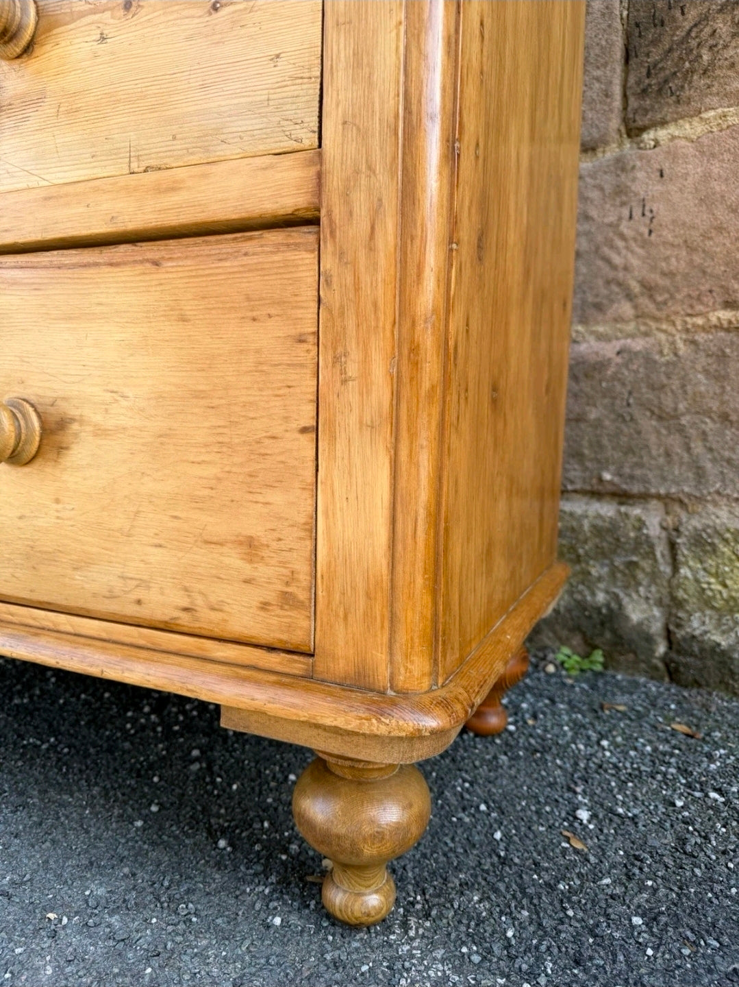 Large Antique Victorian Pine Chest Of Drawers, Country Farmhouse, Bedroom. Tall