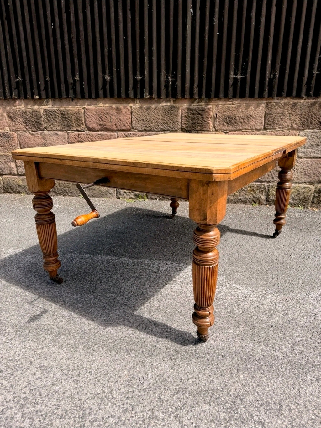 Victorian Antique Pine Crank, Extending Dining Table. 4-6 Seater, Restored