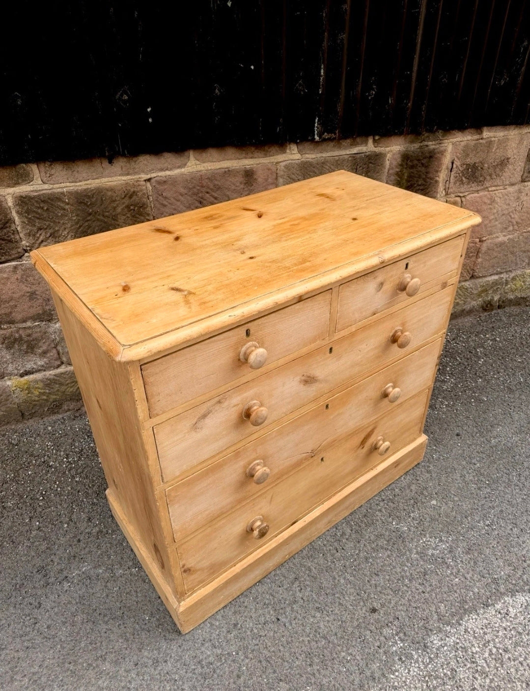 Victorian Stripped Pine Chest Of Drawers 2 Over 3, Country Farmhouse, Antique