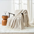 Aisling Faux Mohair Throw - Soft, Stylish Fringed Blanket in (Chateau Grey)