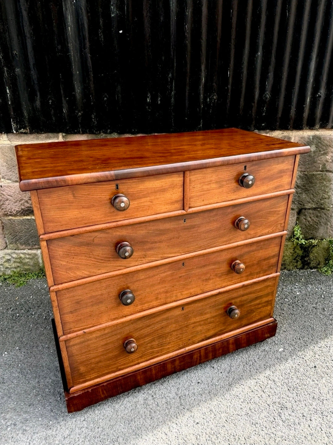 Antique Mahogany Chest Of Drawers, Victorian Original, 5 Drawers, Bedroom
