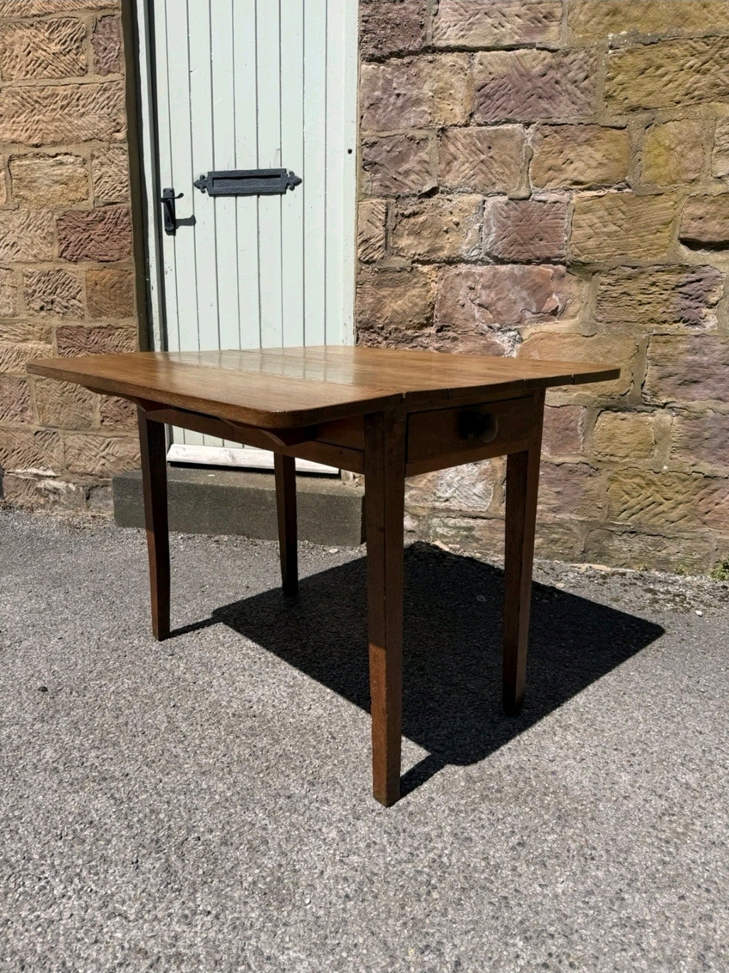 Antique Oak Pembroke Table, Rustic, Side Table, Occasional Dining, 2-4 Seater