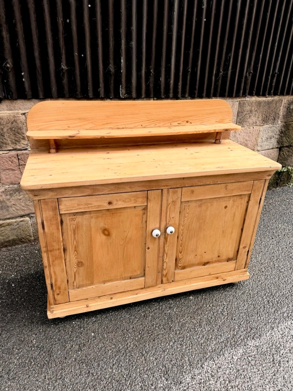 Victorian Antique Pine Chiffonier Side Board, Cupboard Console, Kitchen