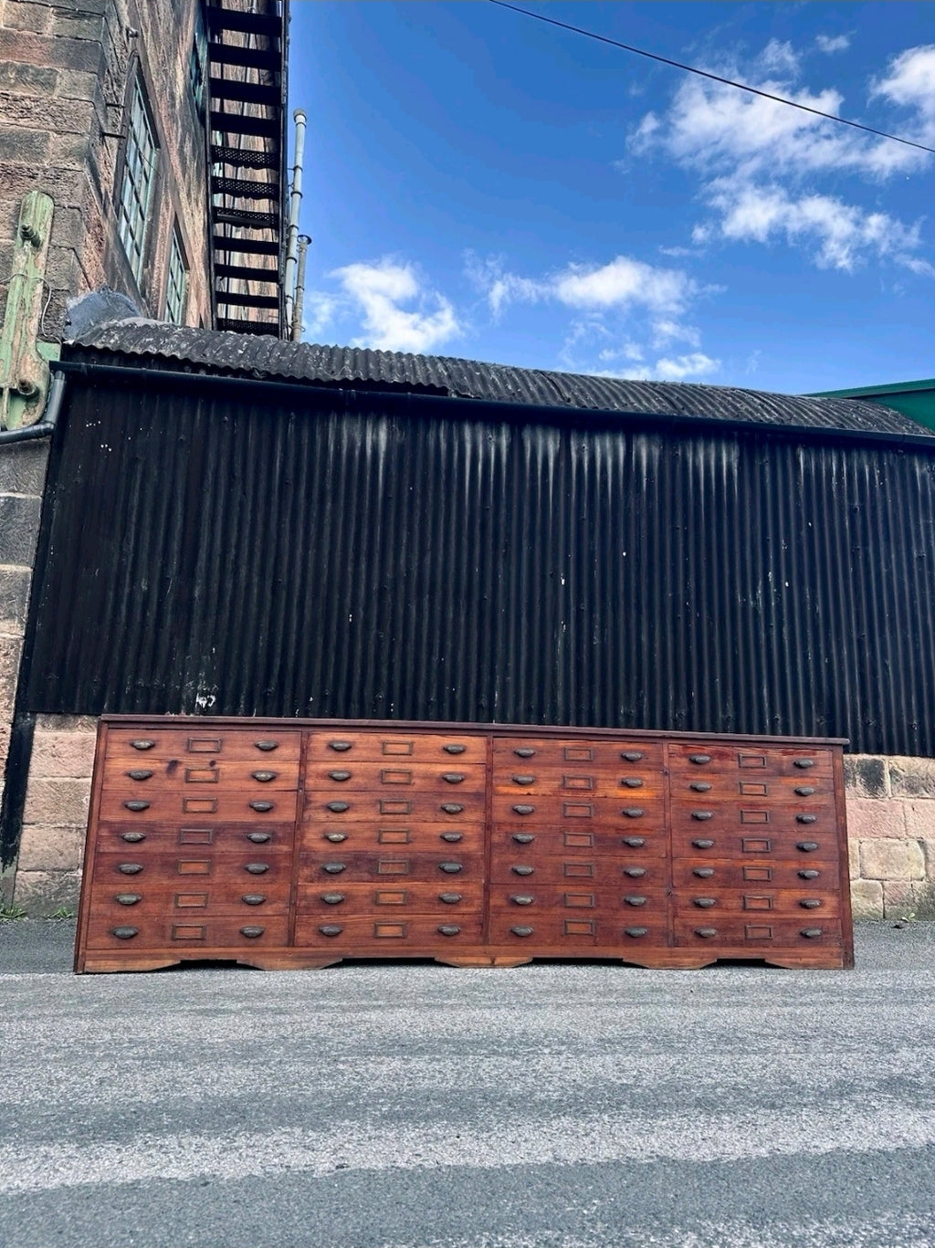 1920s Fiat Factory Bank Of Workshop Drawers. Kitchen Island, Garage,Shop Counter
