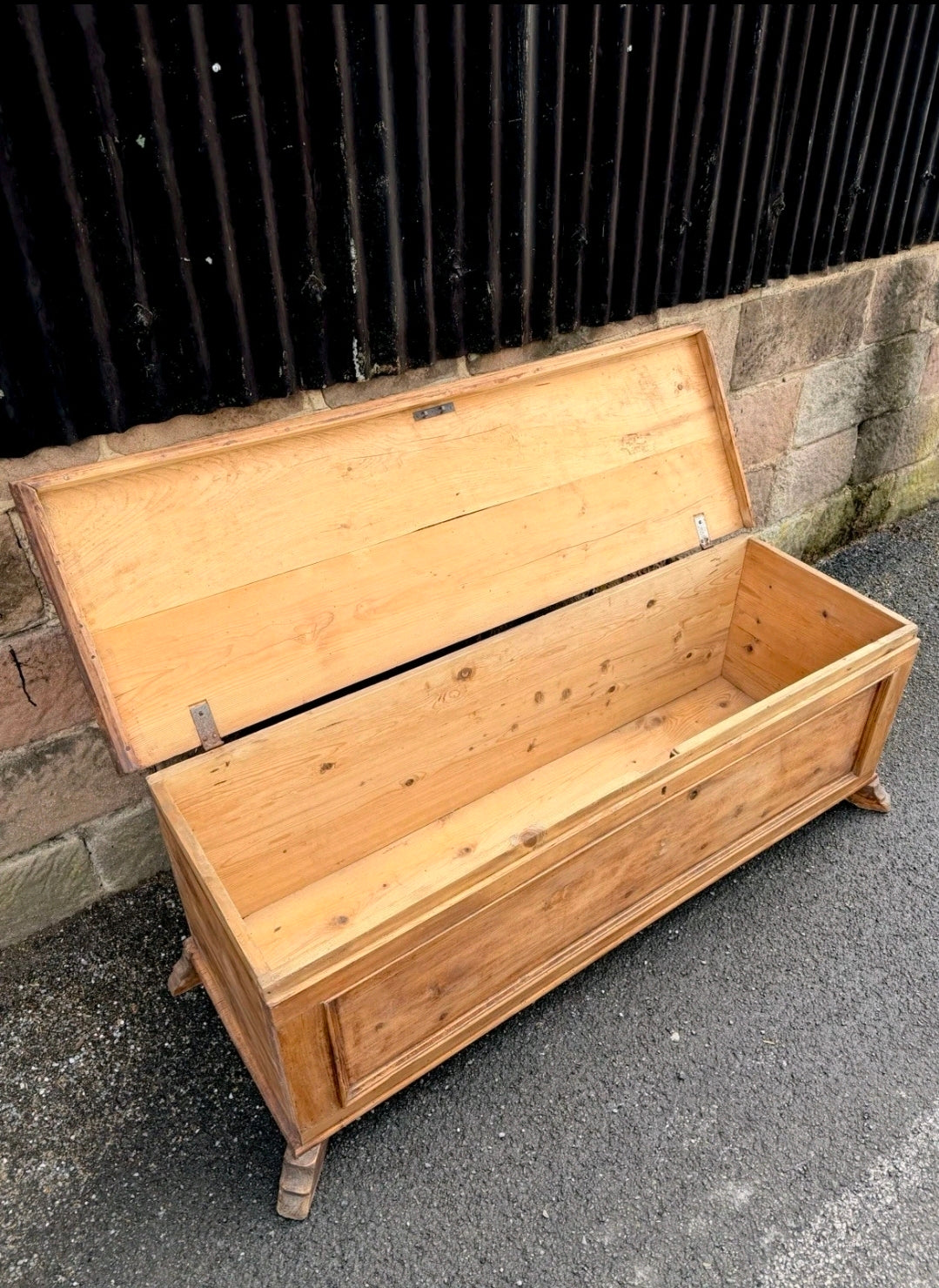 Antique Pine Blanket Box c1890. Trunk, Storage, Coffee Table. Bedroom. Italian