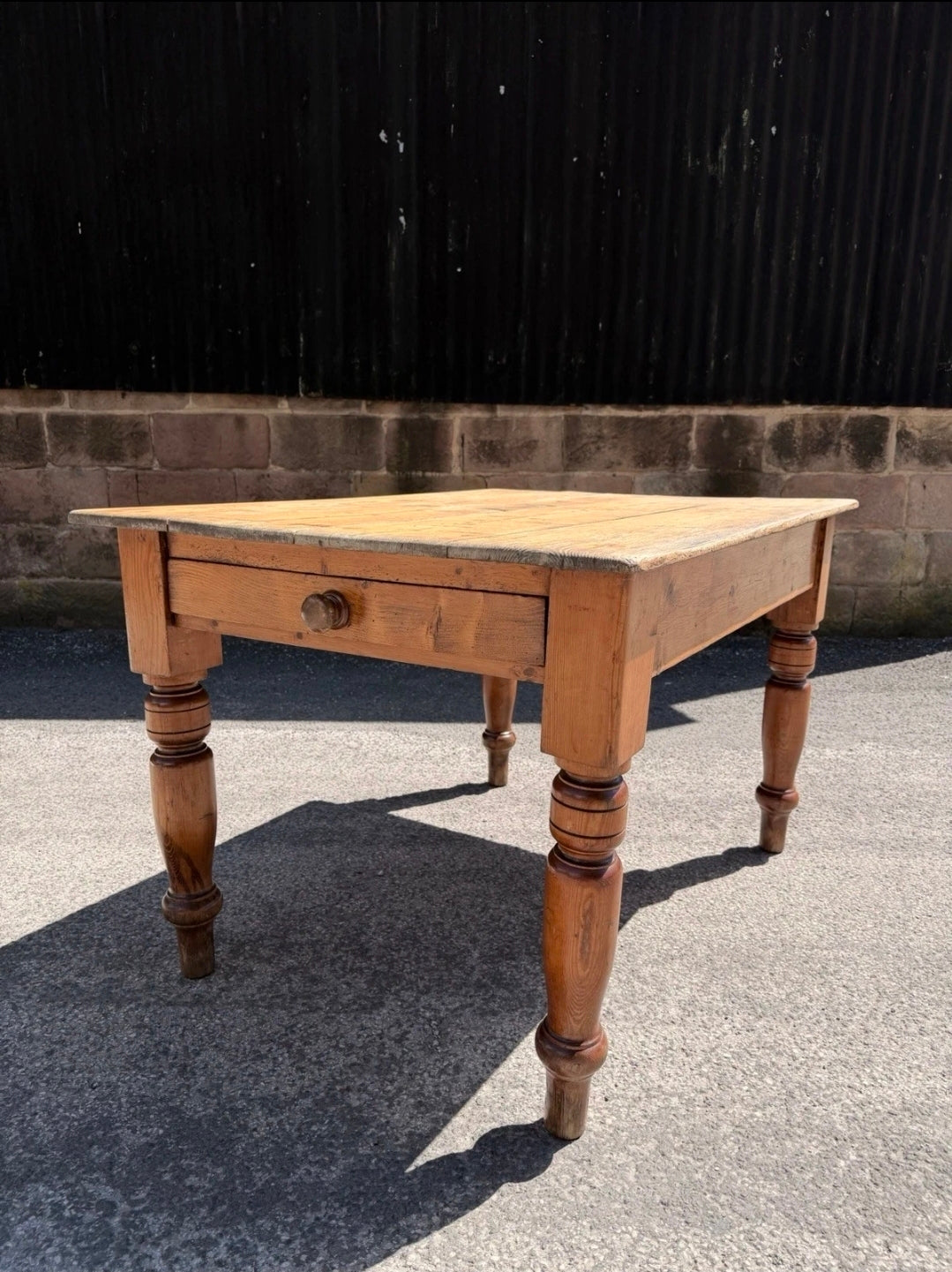 Victorian Farmhouse Antique Pine Dining Table C1880. Country, Cottage, Rustic.