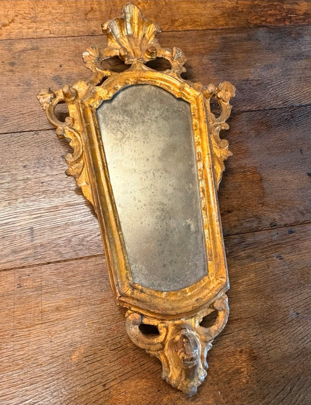 Antique 18th Century Gilded Wood Wall Mirrors. Pier Mirror. Italian. Decoration