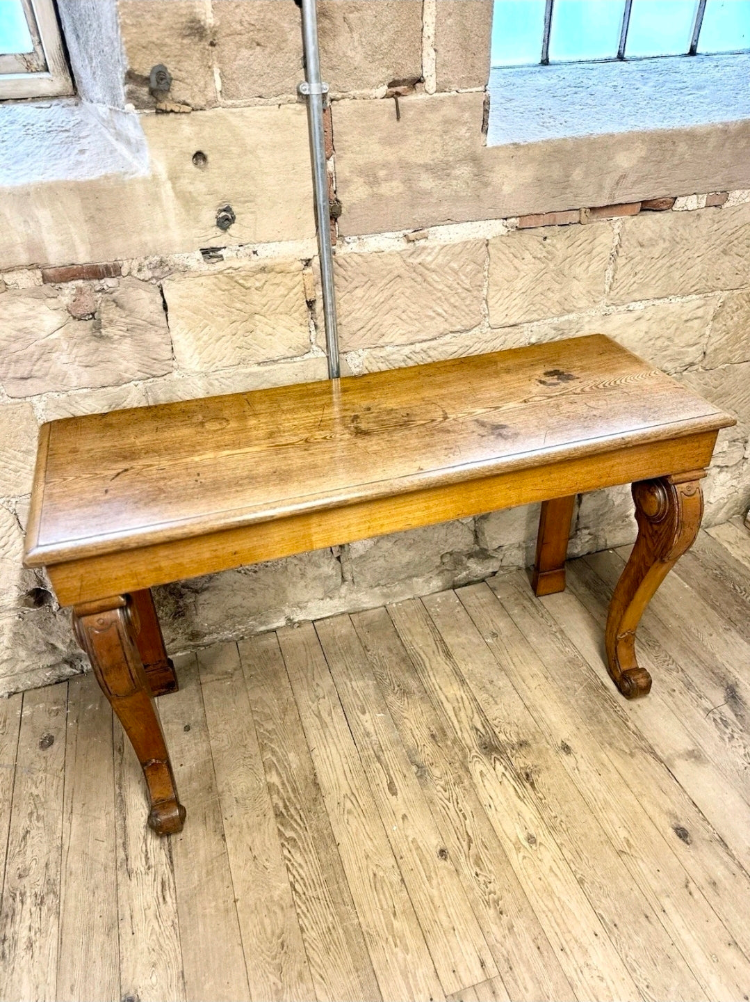 Antique Victorian Oak Console Table, Hall Table. Cabriole Legs, Hallway.