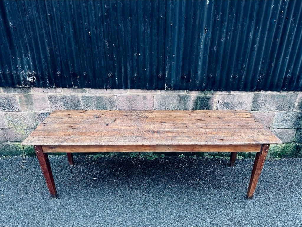 Extra Large Victorian Farmhouse Scrub Top Pine Estate Made Kitchen Table C1880.