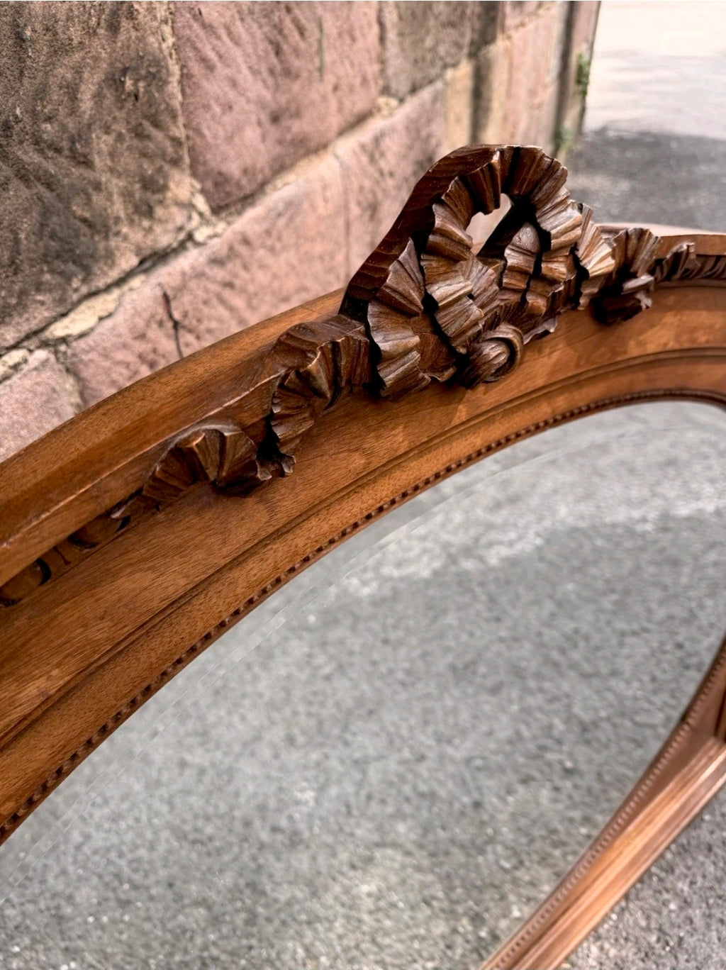 Antique Over Mantle Mirror, Victorian, Walnut Architectural Mirror, Italian
