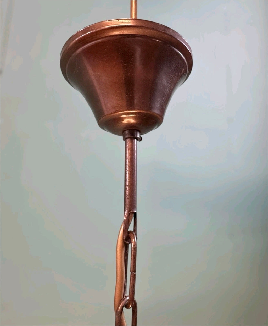 Vintage Italian Glass Pendant Light. 1960s, White, Vintage, Bedroom, Living Room