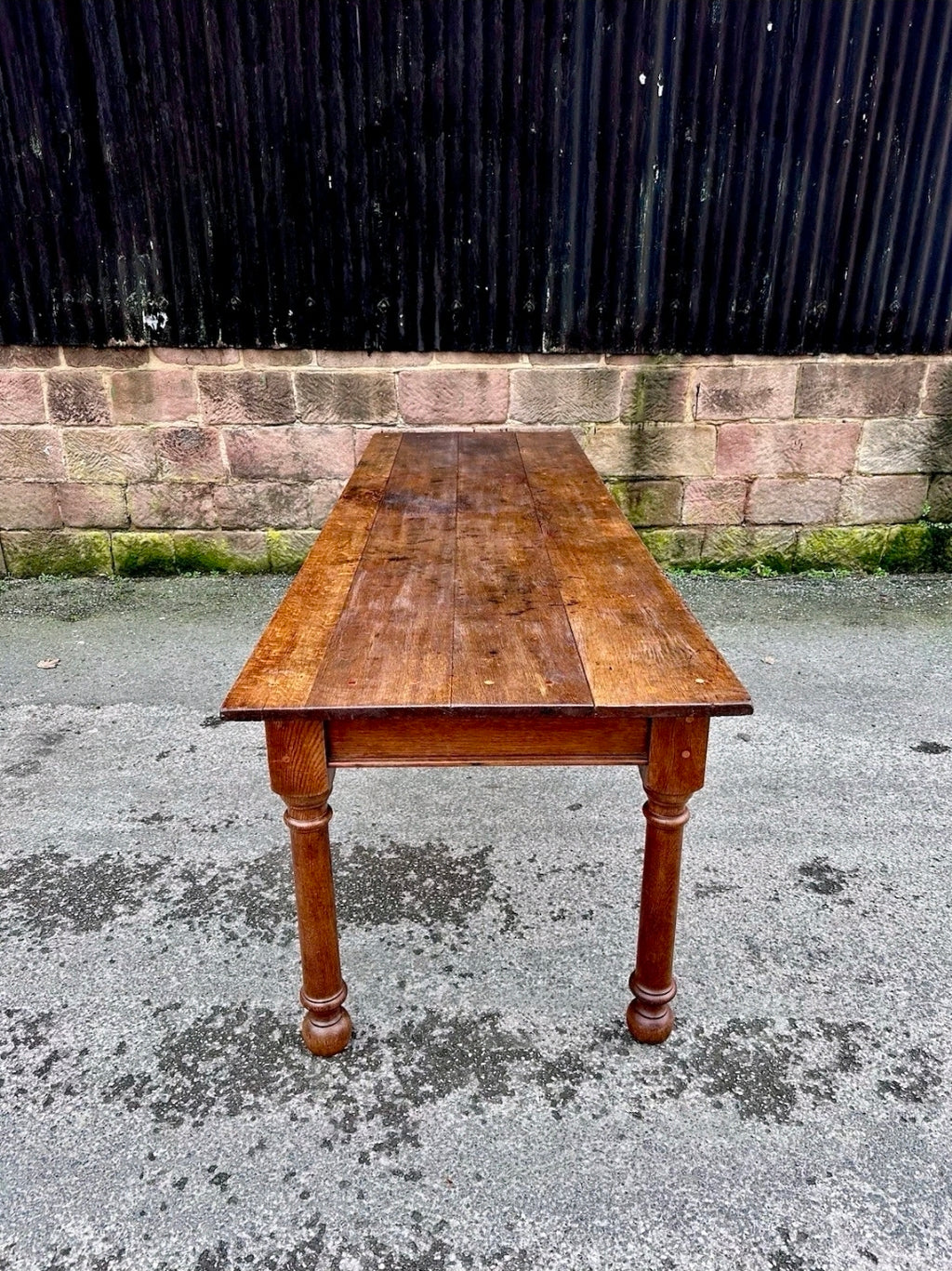 Large Oak Refectory Farmhouse Table. 19th Century, Rustic. 10 Seater. 8ft
