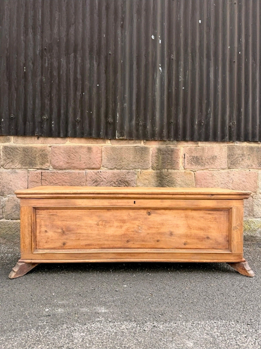 Antique Pine Blanket Box c1890. Trunk, Storage, Coffee Table. Bedroom. Italian