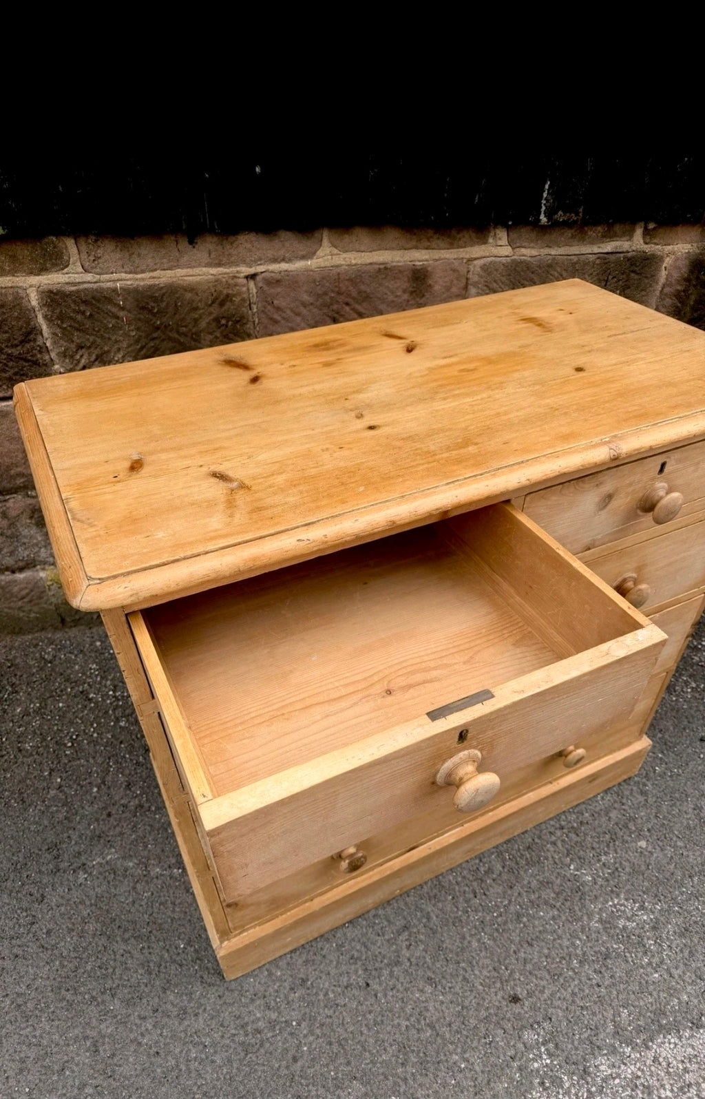 Victorian Stripped Pine Chest Of Drawers 2 Over 3, Country Farmhouse, Antique