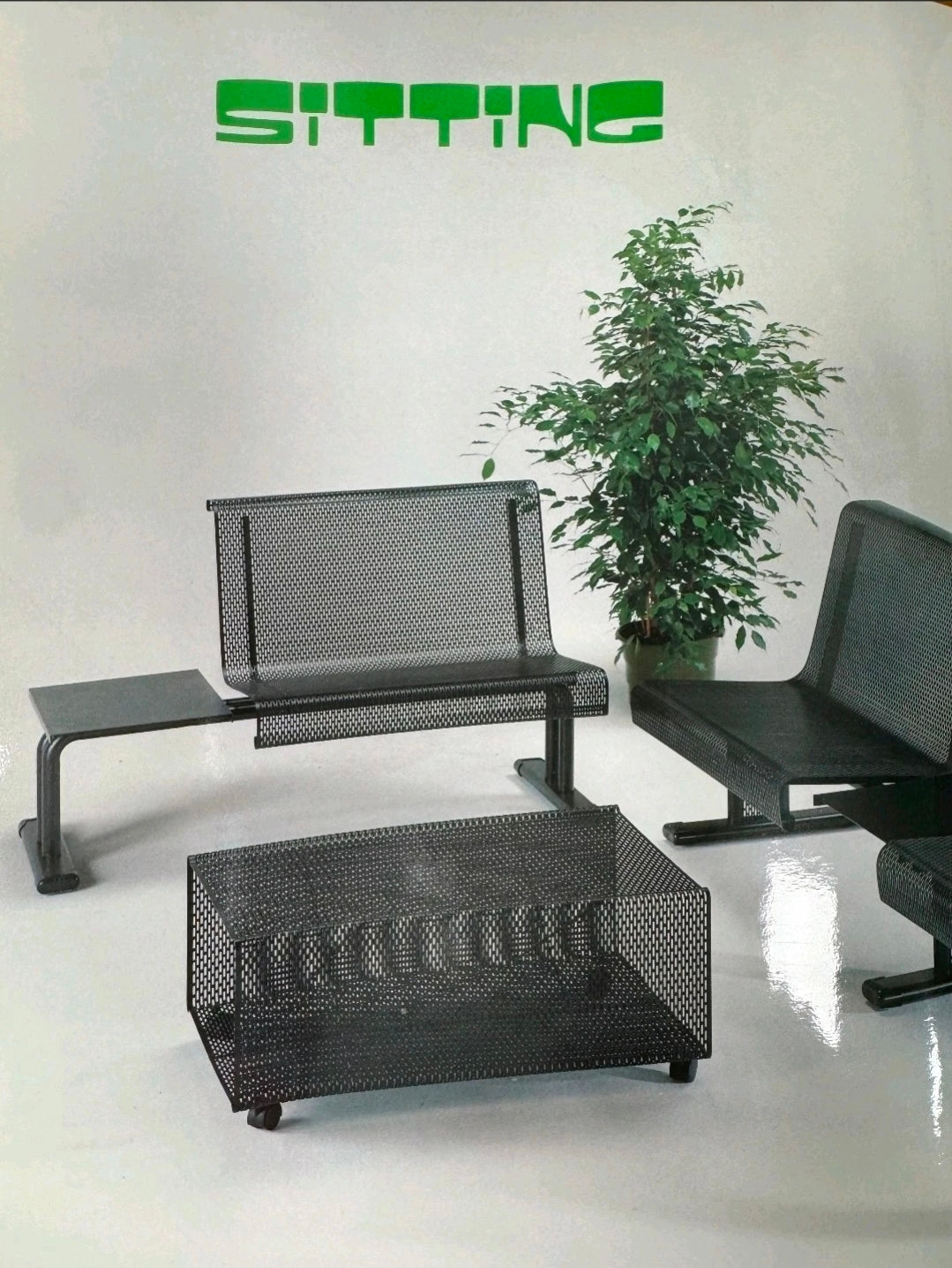 Punched Steel Plate, Outdoor Furniture Set by NEOLT, 1980s Patio, Garden Seating