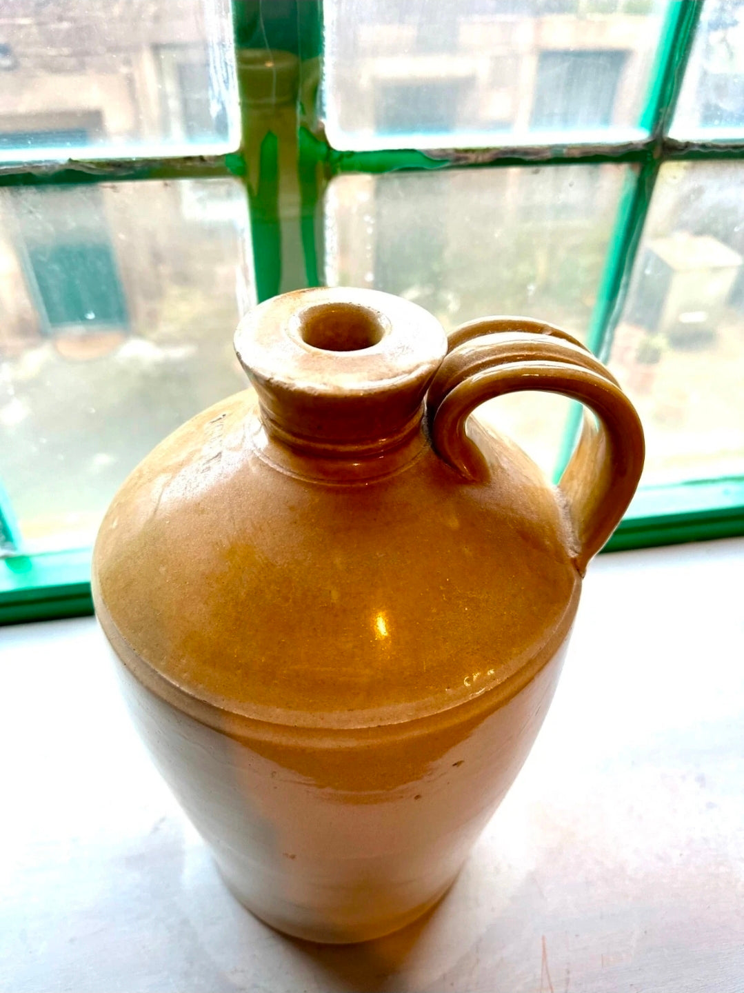 Antique Stoneware Flagons. 19th Century. Collectible, Decorative,Flower Vase