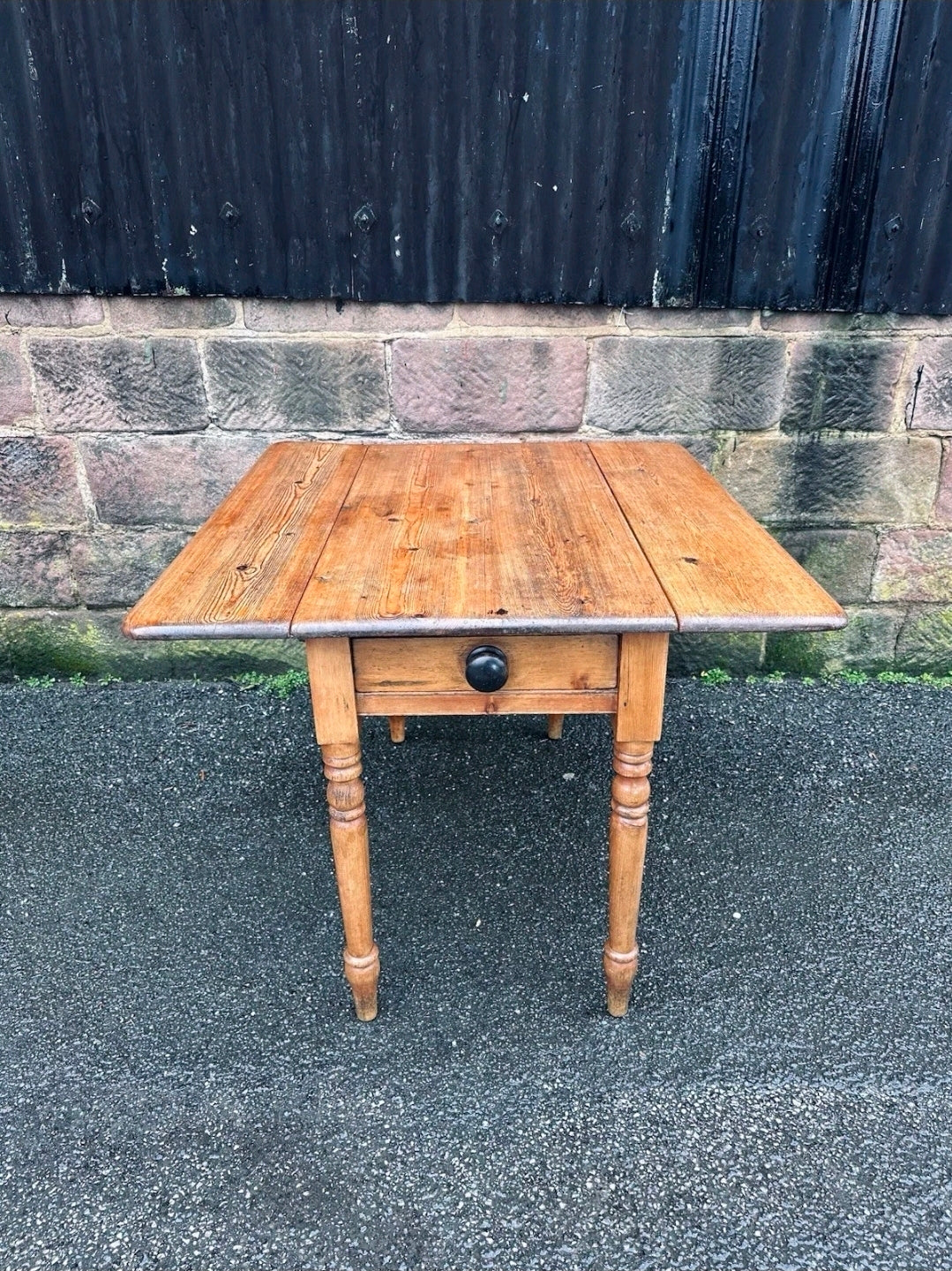 Victorian Pembroke Drop Leaf Pine Farmhouse Table, Country Cottage, Kitchen