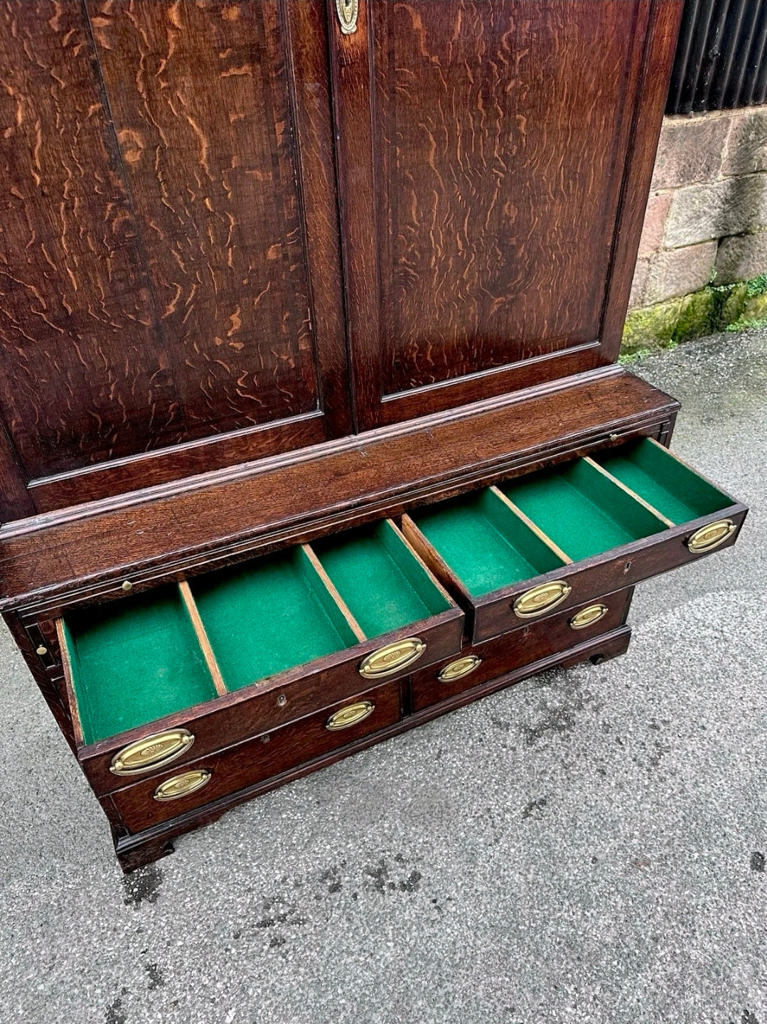 Antique George III Estate Office Cabinet. Oak, c1810, Country House, Storage