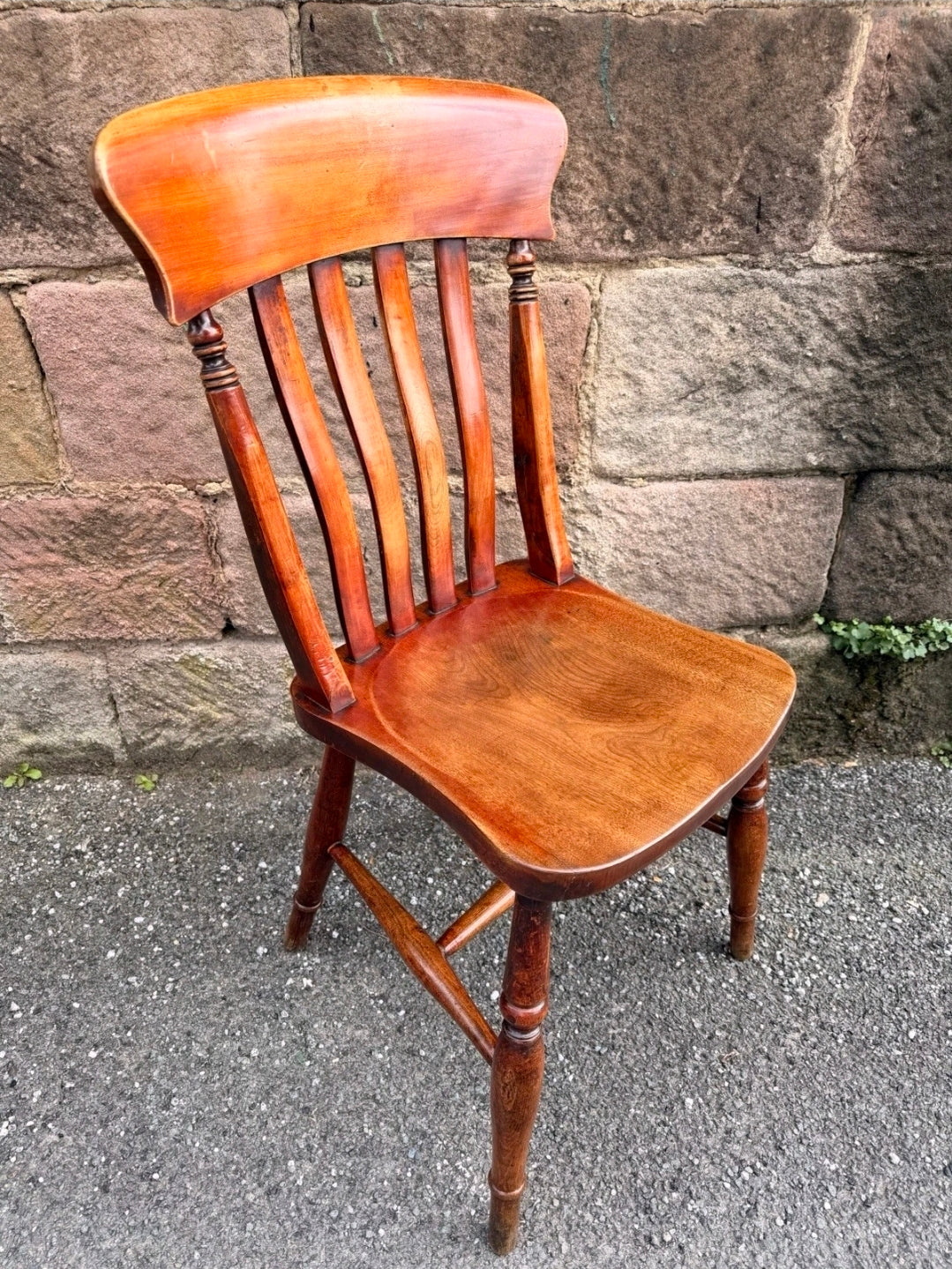6 Matching Antique Victorian Windsor Lathback Kitchen Dining Chairs. Elm & Beech