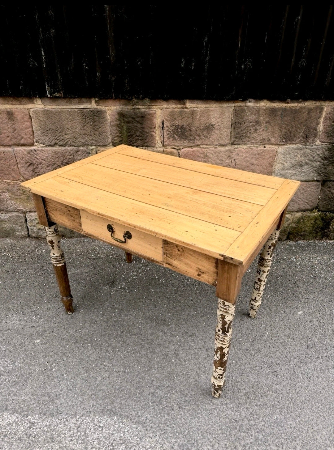 1920s Rustic Italian Pine Kitchen Table. Dining, Occasional. Side Table