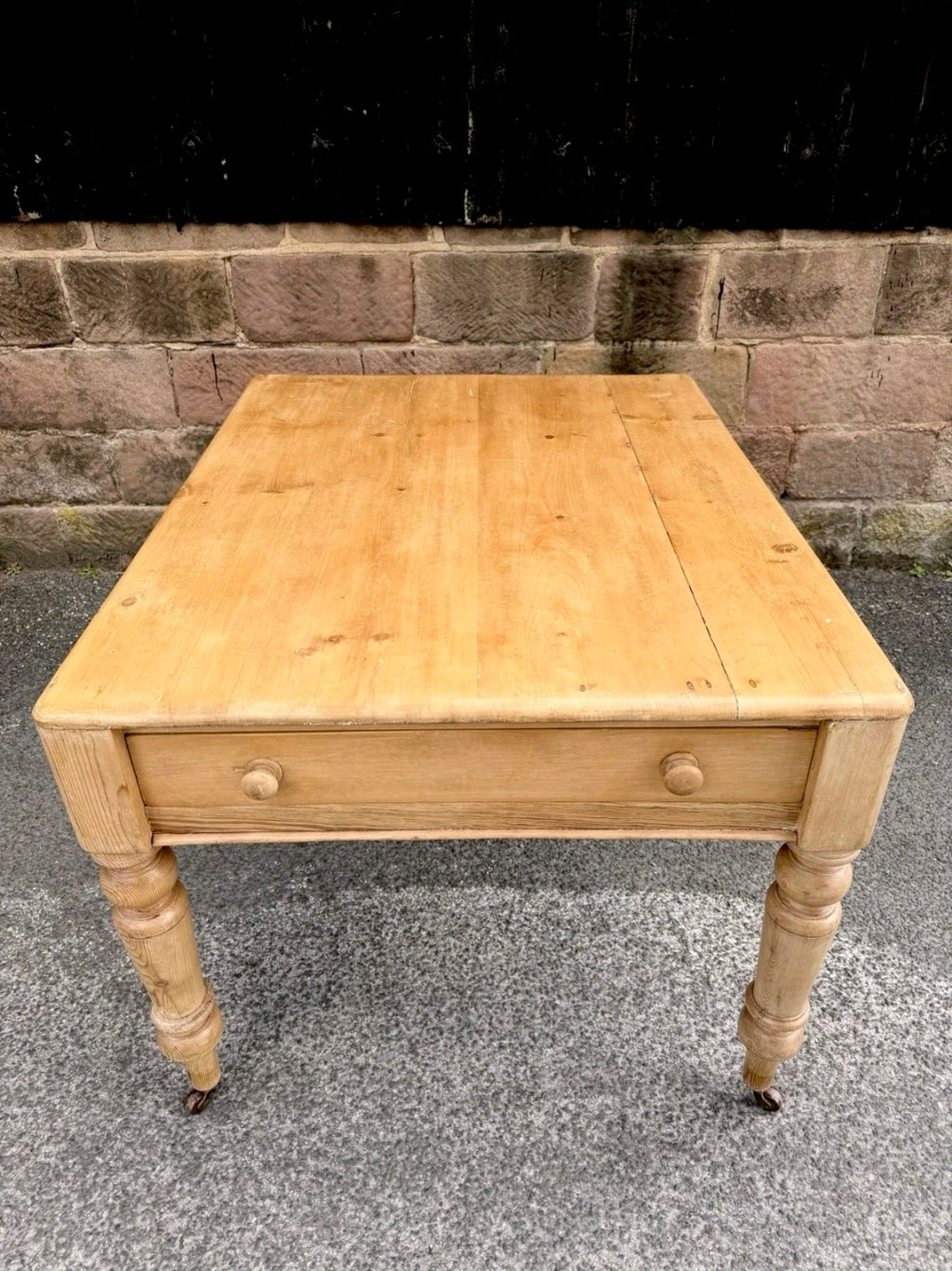 Victorian Farmhouse Antique Pine Dining Table C1880. Country, Cottage, Rustic.