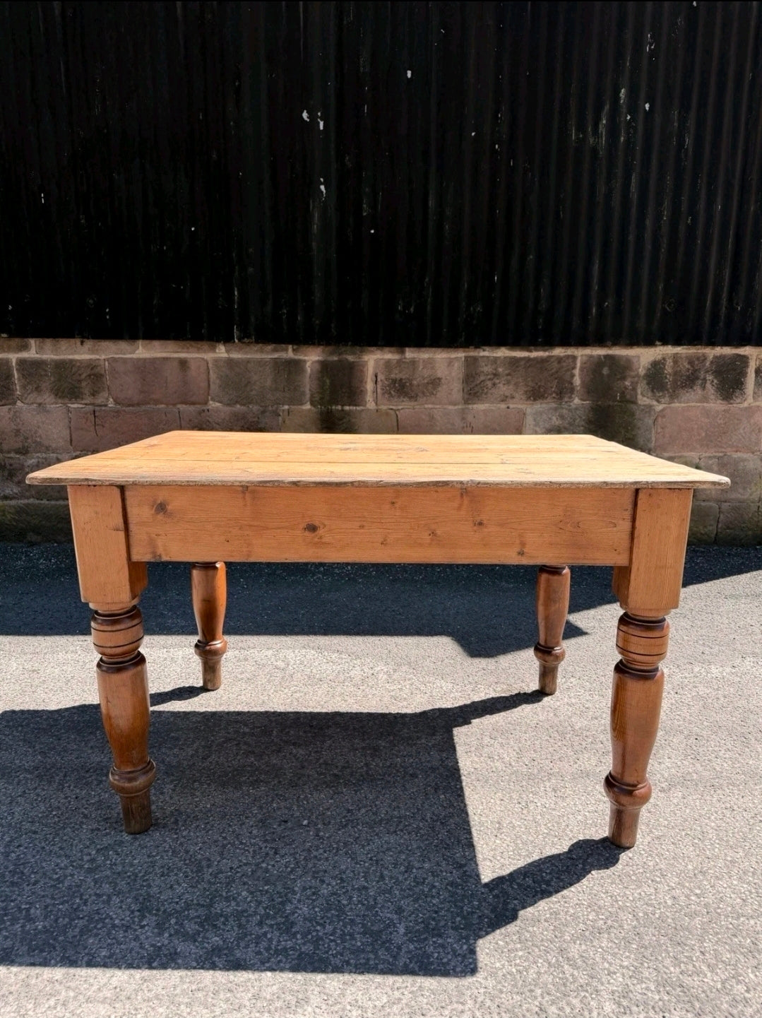 Victorian Farmhouse Antique Pine Dining Table C1880. Country, Cottage, Rustic.