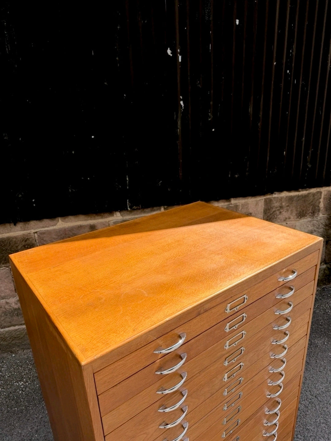 1950s Tall Architects’ Plan Chest. Oak & Birch. Artists, Studio, Storage.