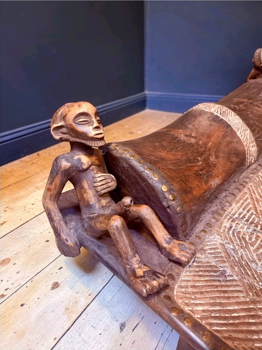 Large Rare West African Senufo Day Bed,Ivory Coast, Coffee Table,Design Feature.
