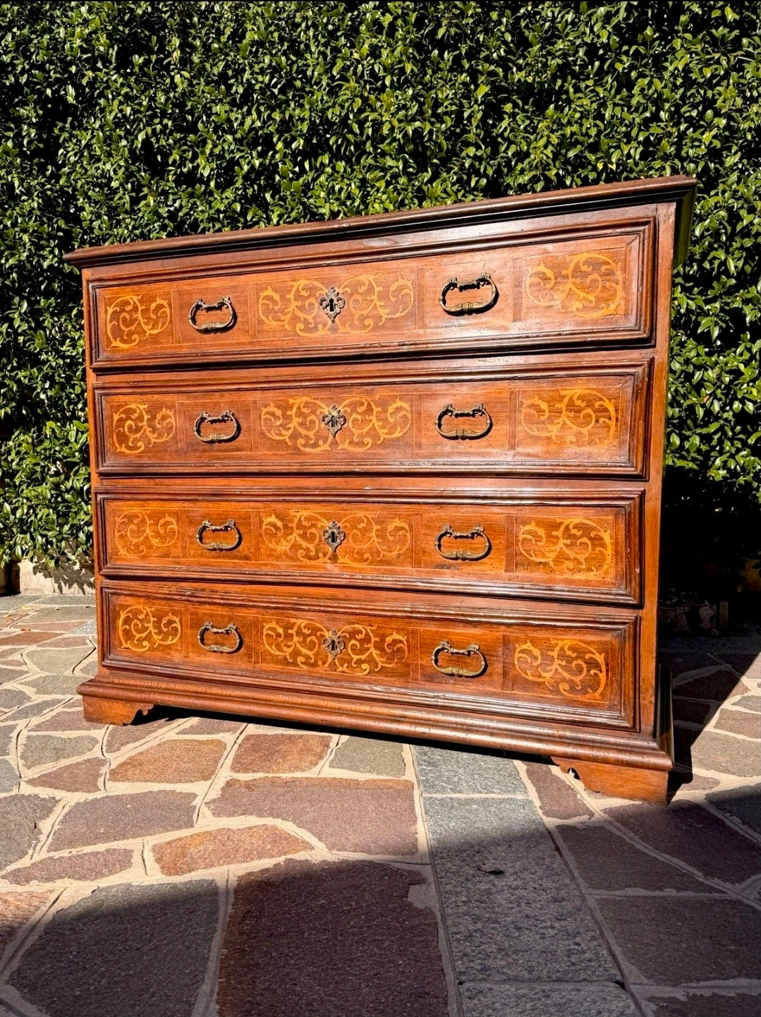 Italian Baroque Marquetry Canterano (c1720), Chest Of Drawers, Walnut. Restored