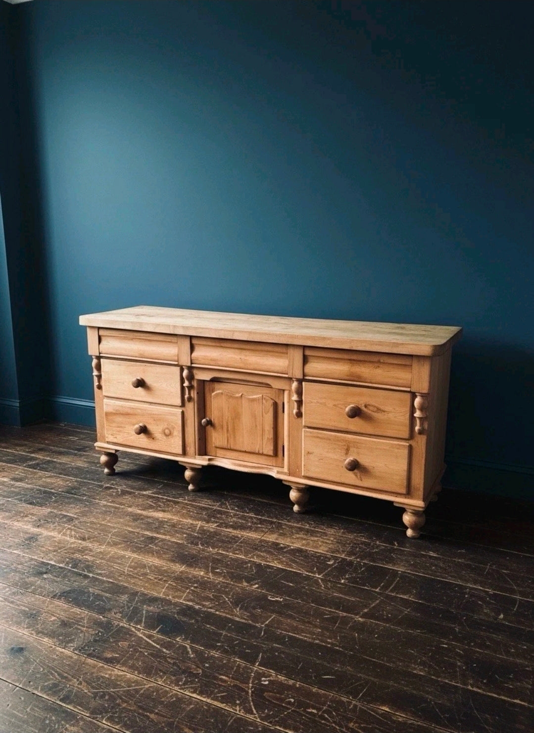 Victorian Lancashire Sideboard c1870, Antique Pine, Sycamore Top, Dresser