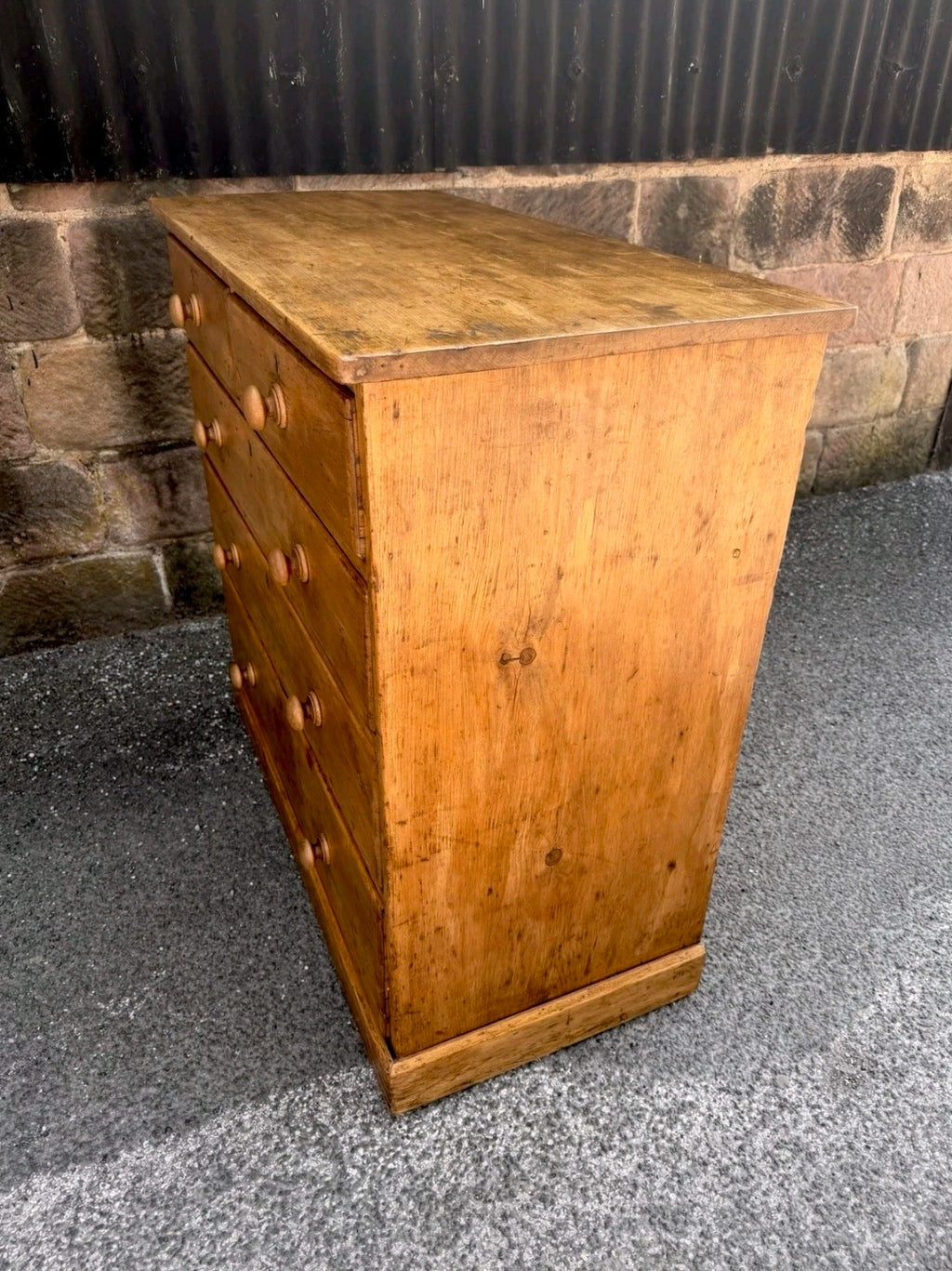 Large Victorian Pine Chest Of Drawers 2 Over 3, Country Farmhouse, Bedroom