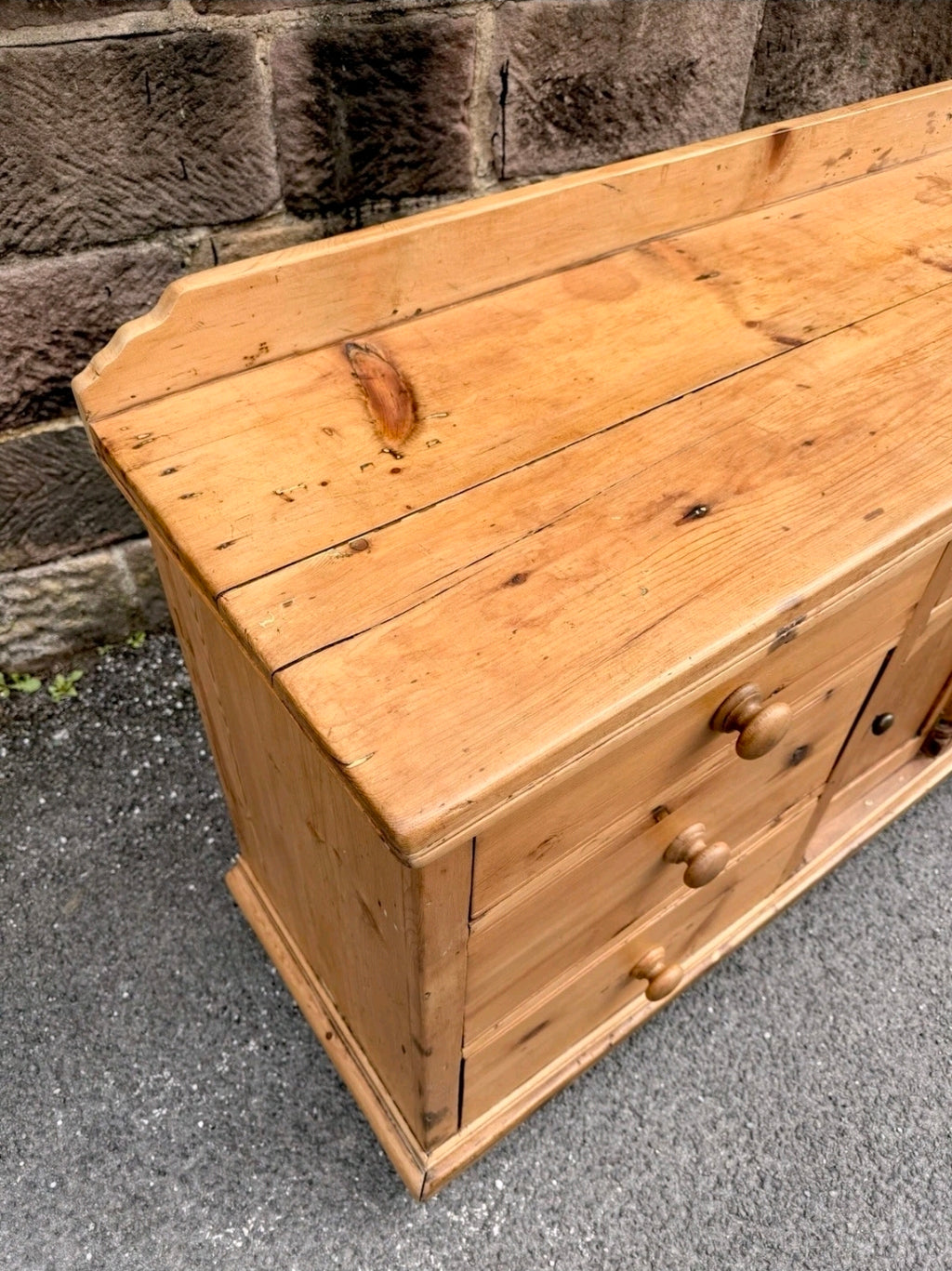 Antique Victorian Pine Lancashire Dresser/sideboard, Kitchen, Console, Farmhouse